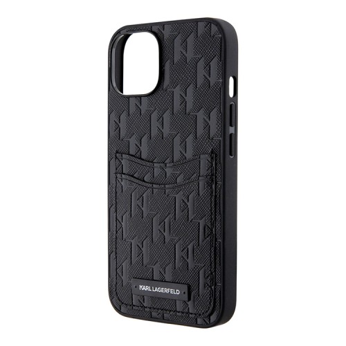 Чехол Lagerfeld PU Saffiano Monogram with Cardslot Hard для iPhone 13, черный