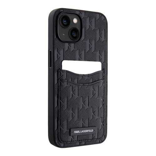 Чехол Lagerfeld PU Saffiano Monogram with Cardslot Hard для iPhone 13, черный