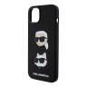 Karl Lagerfeld для iPhone 15 Plus чехол Liquid Silicone Karl & Choupette heads Hard Black