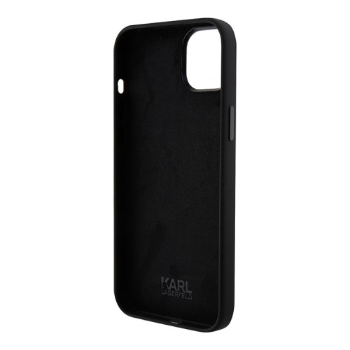Karl Lagerfeld для iPhone 15 Plus чехол Liquid Silicone Karl & Choupette heads Hard Black