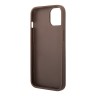 Guess для iPhone 15 чехол PU 4G Big metal logo Hard Brown