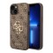 Guess для iPhone 15 чехол PU 4G Big metal logo Hard Brown