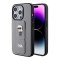 Karl Lagerfeld для iPhone 15 Pro чехол GripStand PU Saffiano NFT Karl Ikonik metal Hard Silver