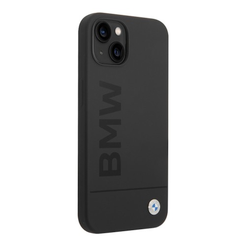 BMW для iPhone 15 чехол Signature Liquid silicone Laser logo Hard Black (MagSafe)