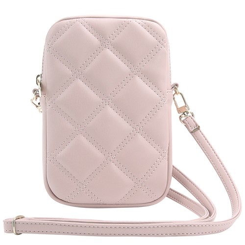 Guess для смартфонов сумка Wallet Zipper Pouch Quilted 4G metal logo Pink