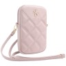 Guess для смартфонов сумка Wallet Zipper Pouch Quilted 4G metal logo Pink