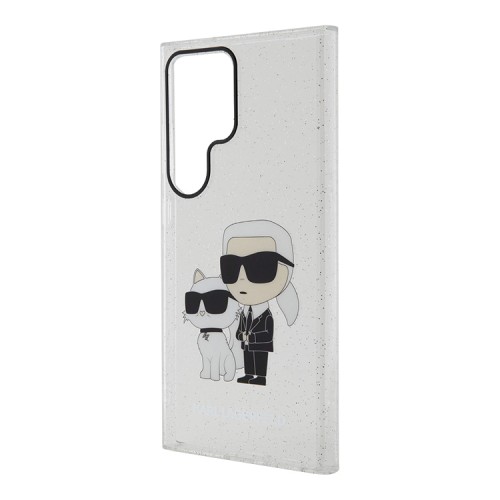 Karl Lagerfeld для Galaxy S24 Ultra чехол PC/TPU NFT Karl&Choupette Glitter прозрачный с блестками