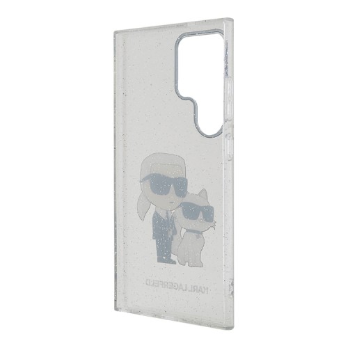 Karl Lagerfeld для Galaxy S24 Ultra чехол PC/TPU NFT Karl&Choupette Glitter прозрачный с блестками