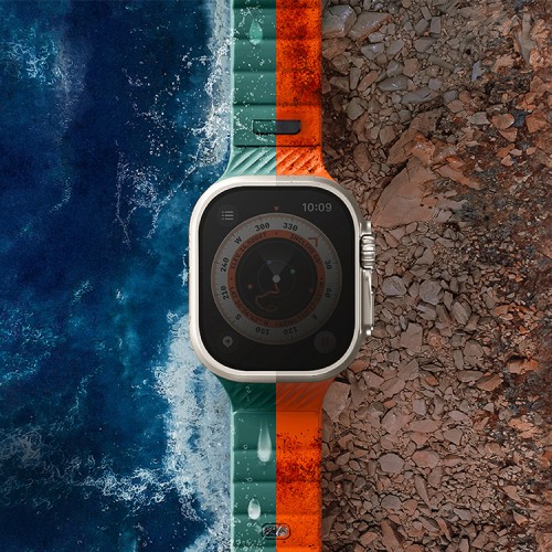 Uniq для Apple Watch 49-46-45-44 mm ремешок STRIDE FKM Rubber Volt Orange