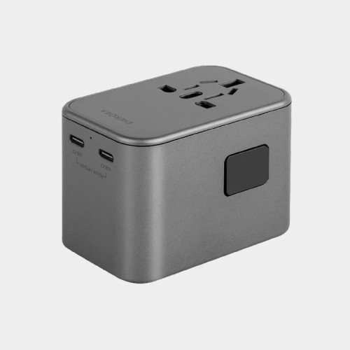 Energea СЗУ Travel World adapter 65, 2USB-C + 1USB-A, PD65W Gunmetal