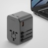 Energea СЗУ Travel World adapter 65, 2USB-C + 1USB-A, PD65W Gunmetal