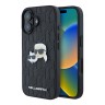 Karl Lagerfeld для iPhone 16 чехол PU-кожа Grained Monogram NFT Karl&Choupette метал.значок, черный