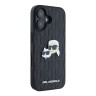 Karl Lagerfeld для iPhone 16 чехол PU-кожа Grained Monogram NFT Karl&Choupette метал.значок, черный