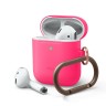 Чехол Elago Slim Silicone Hang case для AirPods 1/2, розовый неон