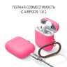 Чехол Elago Slim Silicone Hang case для AirPods 1/2, розовый неон