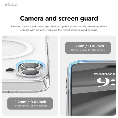 Elago для iPhone 16 чехол HYBRID (pc/tpu) Clear (MagSafe)