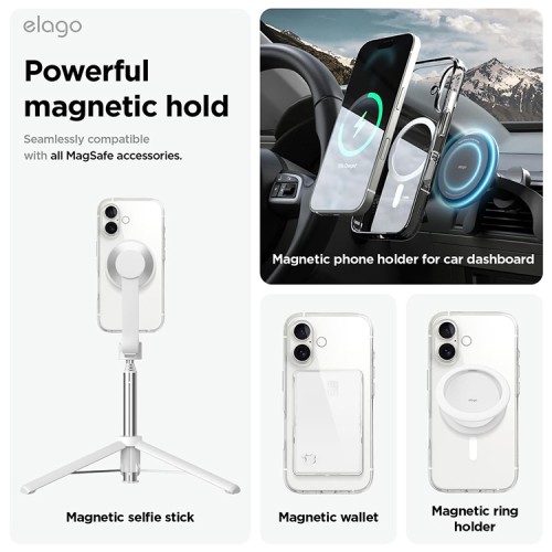 Elago для iPhone 16 чехол HYBRID (pc/tpu) Clear (MagSafe)