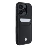 BMW для iPhone 16 Pro чехол Signature Leather with Cardslot Hard Black