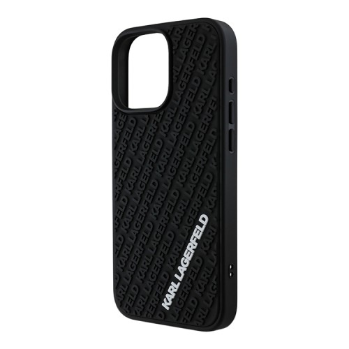 Karl Lagerfeld для iPhone 16 Pro Max чехол 3D Rubber Multi Logo Hard Black