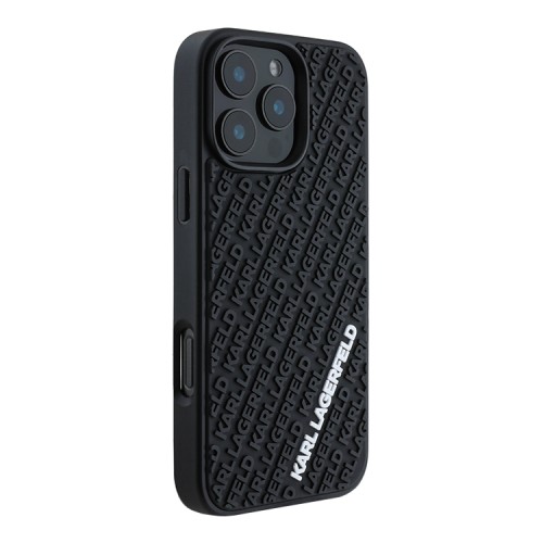 Karl Lagerfeld для iPhone 16 Pro Max чехол 3D Rubber Multi Logo Hard Black