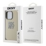 DKNY для iPhone 16 Pro чехол Liquid Silicone Stack Metal logo and Camera Hard Beige