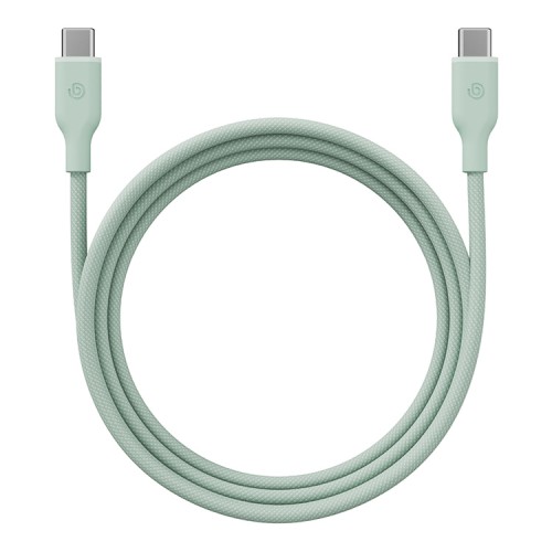 Energea Кабель Bazic GoCharge Weave USB-C to USB-C 60W 480 Mbps Soft braided Green 1.5m