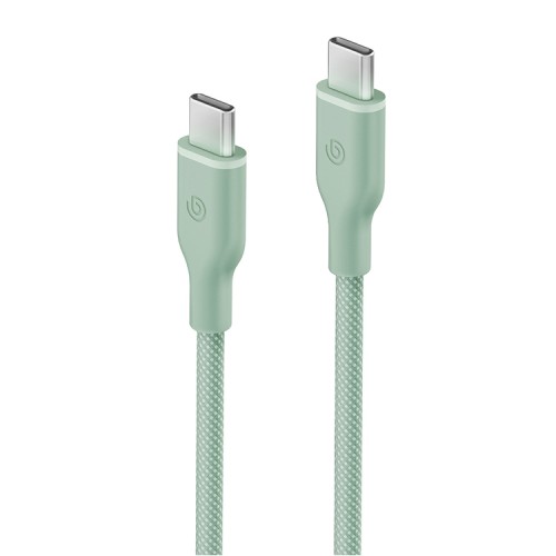 Energea Кабель Bazic GoCharge Weave USB-C to USB-C 60W 480 Mbps Soft braided Green 1.5m