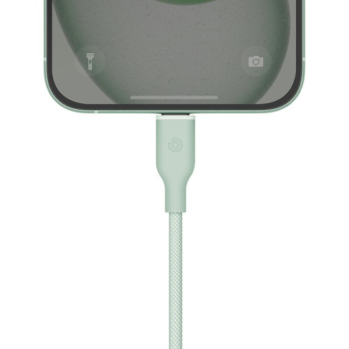 Energea Кабель Bazic GoCharge Weave USB-C to USB-C 60W 480 Mbps Soft braided Green 1.5m