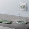 Energea Кабель Bazic GoCharge Weave USB-C to USB-C 60W 480 Mbps Soft braided Green 1.5m
