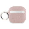 Karl Lagerfeld для Airpods 4 чехол PU Saffiano Monogram with ring NFT Metal Head Choupette Pink