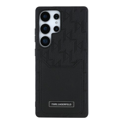Karl Lagerfeld для Galaxy S25 Ultra чехол Cardslot PU Grained Monogram with Pocket Hard Black