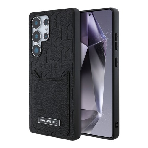 Karl Lagerfeld для Galaxy S25 Ultra чехол Cardslot PU Grained Monogram with Pocket Hard Black