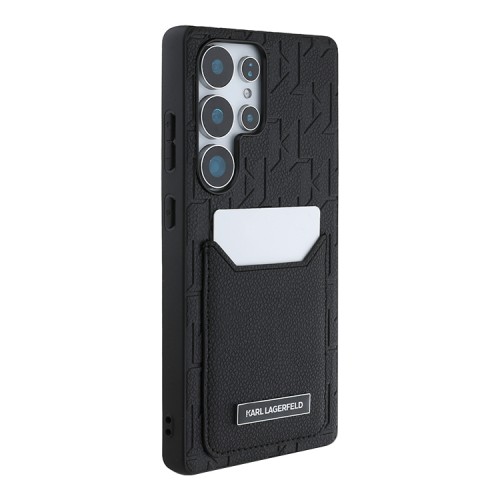 Karl Lagerfeld для Galaxy S25 Ultra чехол Cardslot PU Grained Monogram with Pocket Hard Black