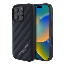 U.S. Polo для iPhone 16 Pro Max чехол PU Quilted with Classic logo Hard Navy
