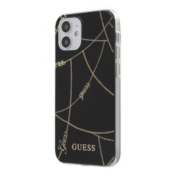 Чехол Guess Gold Chain Design Hard для iPhone 12 mini, черный