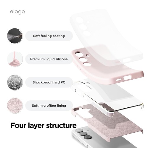 Elago для Galaxy S25+ чехол Soft silicone (Liquid) Lovely Pink