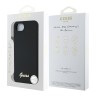 Guess для iPhone 16e чехол Liquid silicone Gold metal logo Black (MagSafe)