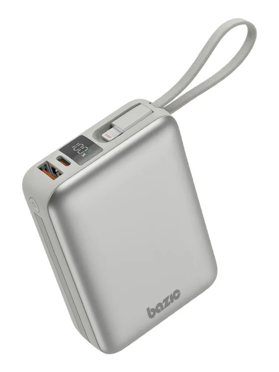 Energea внешний аккумулятор Bazic GoPower Fusion Mini 20K, 20000 3in1 USB-C +USB-C/Lightning cabl PD20W Displ Pebble
