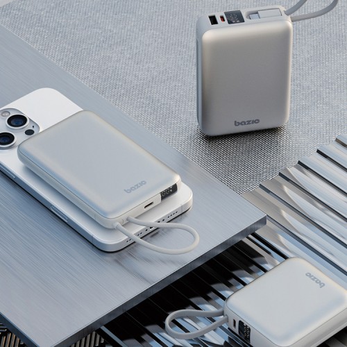 Energea внешний аккумулятор Bazic GoPower Fusion Mini 20K, 20000 3in1 USB-C +USB-C/Lightning cabl PD20W Displ Pebble