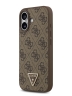 Guess для iPhone 17 чехол PU 4G Triangle Diamond metal logo Hard Brown (MagSafe)