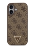 Guess для iPhone 17 чехол PU 4G Triangle Diamond metal logo Hard Brown (MagSafe)