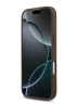 Guess для iPhone 17 чехол PU 4G Triangle Diamond metal logo Hard Brown (MagSafe)