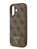 Guess для iPhone 17 чехол PU 4G Triangle Diamond metal logo Hard Brown (MagSafe)
