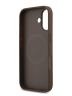 Guess для iPhone 17 чехол PU 4G Triangle Diamond metal logo Hard Brown (MagSafe)