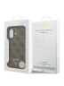 Guess для iPhone 17 чехол PU 4G Triangle Diamond metal logo Hard Brown (MagSafe)