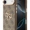Guess для iPhone Air чехол PU 4G Big metal logo Gold camera Hard Brown