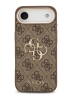 Guess для iPhone Air чехол PU 4G Big metal logo Gold camera Hard Brown