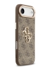 Guess для iPhone Air чехол PU 4G Big metal logo Gold camera Hard Brown