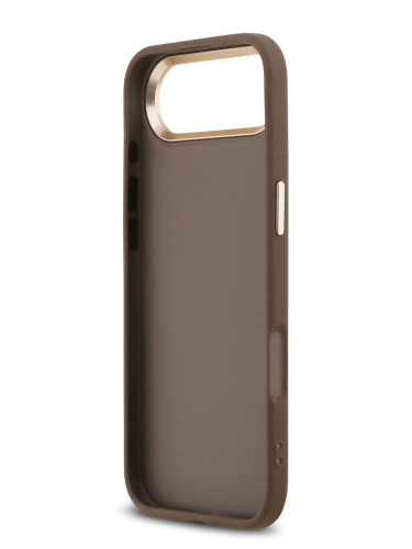 Guess для iPhone Air чехол PU 4G Big metal logo Gold camera Hard Brown