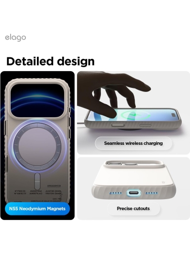 Elago для iPhone 17 Pro Max чехол Magnetic Ridge Silicone Stone (MagSafe)